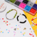 Viomicia 6000Pcs Clay Beads Kit, Multi-Colors Clay Beads for Jewellery Making, Bracelet Making Kit for Bracelet Necklace Earring DIY, 6mm Polymer Clay Flat Beads for Kids & Adults
