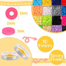 Viomicia 6000Pcs Clay Beads Kit, Multi-Colors Clay Beads for Jewellery Making, Bracelet Making Kit for Bracelet Necklace Earring DIY, 6mm Polymer Clay Flat Beads for Kids & Adults