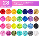 Viomicia 6000Pcs Clay Beads Kit, Multi-Colors Clay Beads for Jewellery Making, Bracelet Making Kit for Bracelet Necklace Earring DIY, 6mm Polymer Clay Flat Beads for Kids & Adults