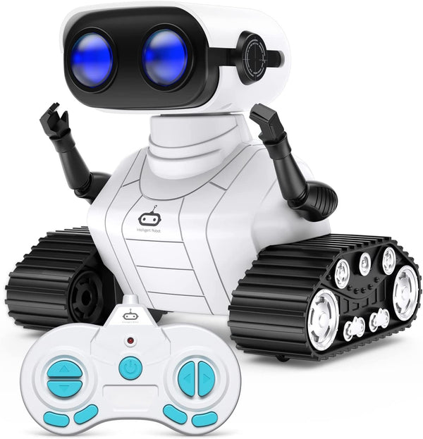RC Robot Toys, Rechargeable Kids RC Robots for Girls & Boys, Remote Control Toy with LED Eyes & Music, for Children Age 3+ Years Old