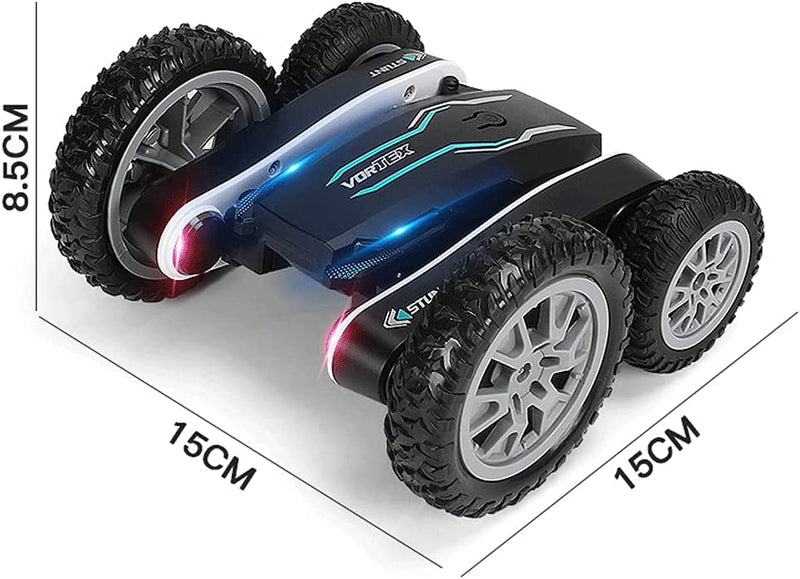 Viomicia 2.4G Remote Control Car Electric Stunt Car RC Double-sided Car 360°rotating Flower Car 4WD RC Twisted Car Charged RC Vehicle Boy Toy Car Children's Gifts zhengzilu (Color : Black)