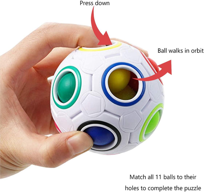 Magic Rainbow Ball, Fidget Ball Speed cube Puzzle Ball Cube Brain Teasers Educational Toy Stocking Filler For Kids & Adults
