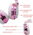 Kids Unicorn Wireless Headphones - Rhinestone Girls Bluetooth Headset with Mic, Safe Volume Limiting, Perfect for Study, Online Streaming, and Birthday Surprises!"