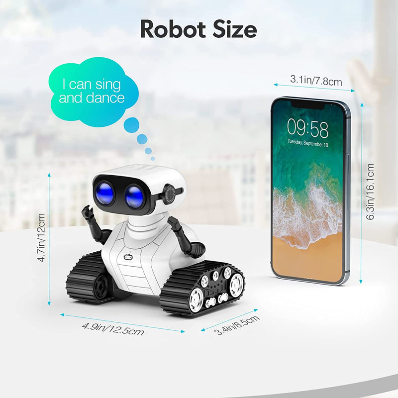 RC Robot Toys, Rechargeable Kids RC Robots for Girls & Boys, Remote Control Toy with LED Eyes & Music, for Children Age 3+ Years Old
