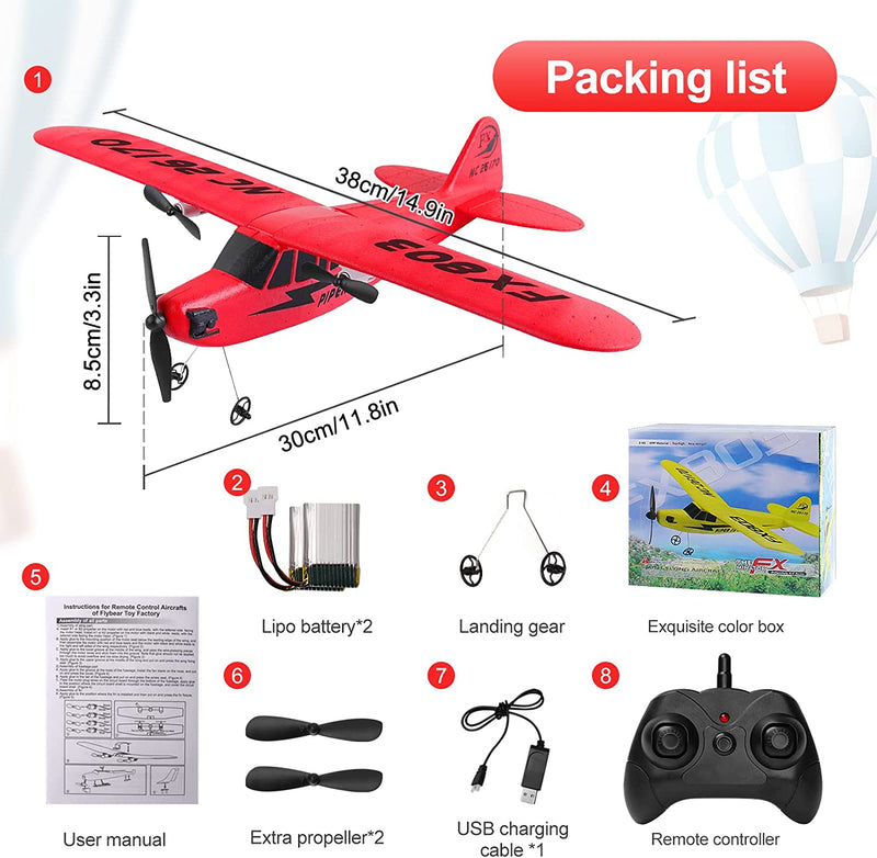 Two String Remote Control Airplane Rc Plane Remote Control Glider Airplanes 2.4GHz 2 Channel Remote ...