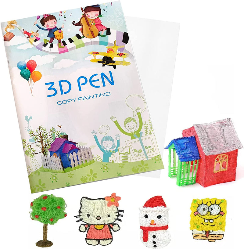 3D Printing Pen Mat with Basic Template, with 3D Pen Books and 2 Silicone Finger Caps, Great 3D Pen Drawing Tools