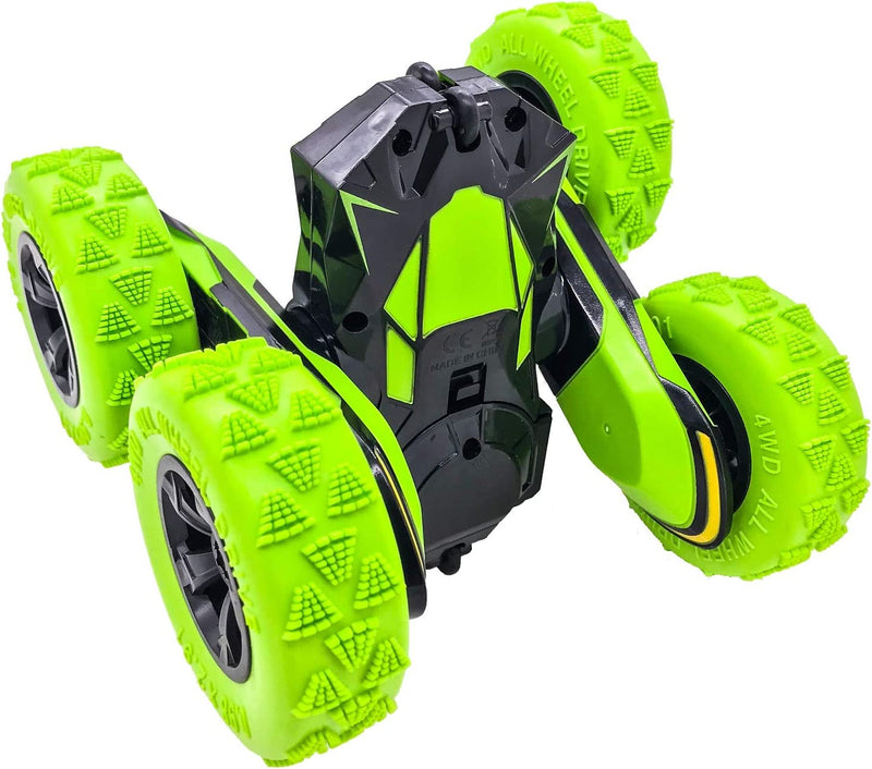 RC Stunt Cars Remote Control Car Double-Sided Driving 360-degree Tumbles Rotating Car Toy Gifts Presents for Boys/Girls Ages 6+ Green