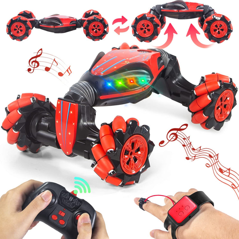 RC Stunt Car Remote and Gesture Control 1 12 Scale 4 WD Rechargeable Double Sided Driving Rotating Twisting Climbing Vehicle 360 Flips Amazing