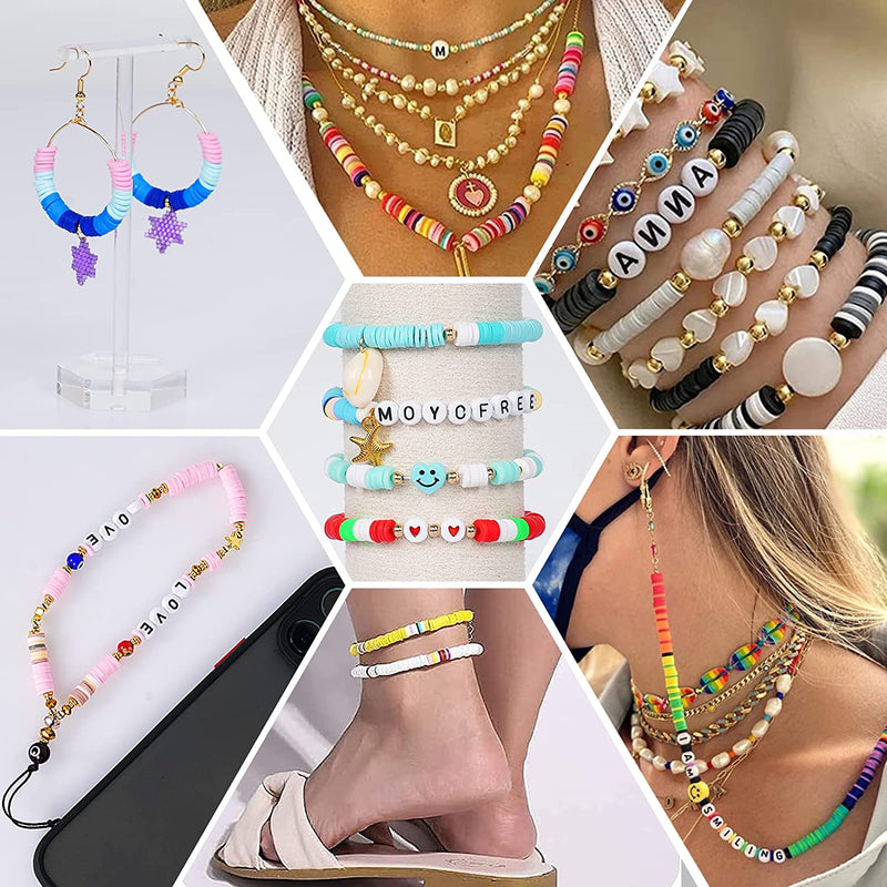 Clay Beads Kit 6000Pcs Clay Beads Kit For Jewellery Making Set