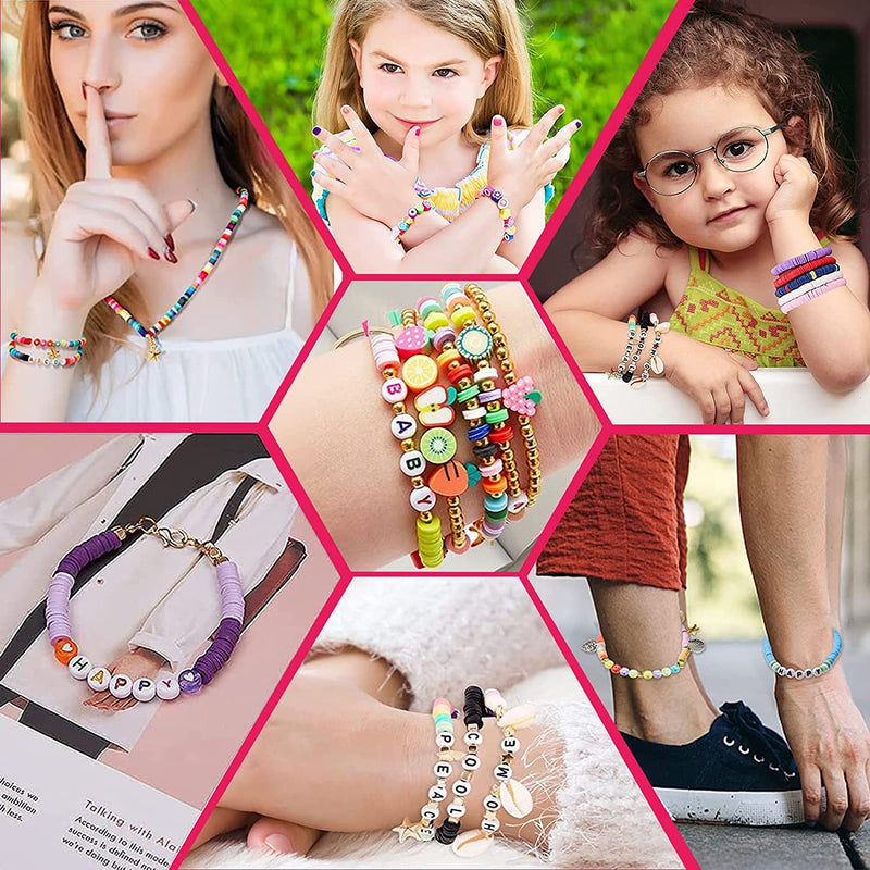 Polymer Clay Bracelet Making For Girls Clay Beads Kit 6000Pcs Clay