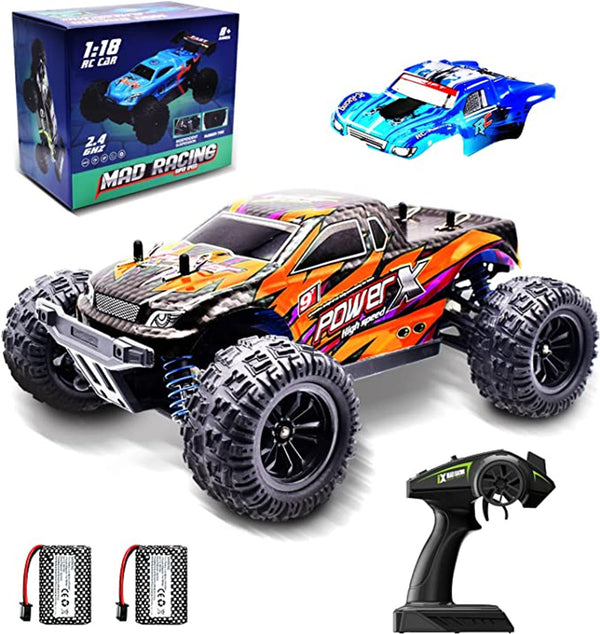 High Speed 40 km/h 4WD 2.4 GHz Remote Control Truck 1:18 Scale Radio Controlled Off-Road RC Car Electronic Monster Truck R/C Ready-to-Run (RTR) Hobby Cross-Country Car Buggy