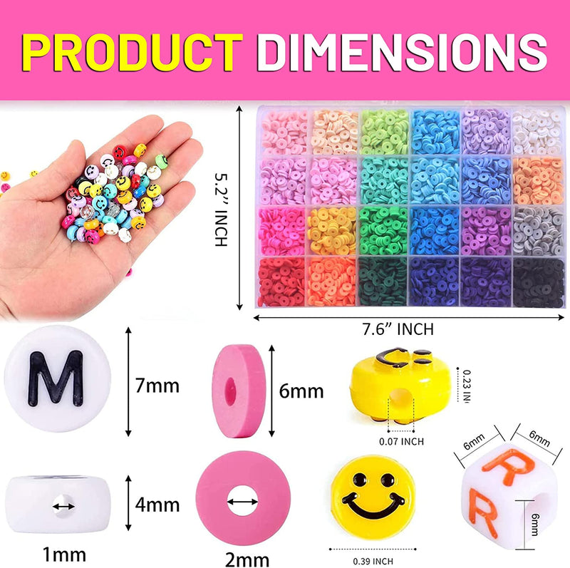 Multi Colors Clay Beads Bracelet Making Kit 6mm Polymer Clay Beads