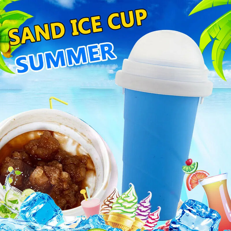 Slushy Maker Cup, Quick Frozen Magic Squeeze Cup, Smoothies Cup, Double Layer Squeeze Cooling Cup,for Kids Homemade Slushie Maker Summer DIY Milk Shake Ice Cream Maker