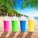Slushy Maker Cup, Quick Frozen Magic Squeeze Cup, Smoothies Cup, Double Layer Squeeze Cooling Cup,for Kids Homemade Slushie Maker Summer DIY Milk Shake Ice Cream Maker