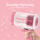 Bazooka Bubble Gun: 69-Hole Automatic Bubble Maker with LED Lights
