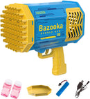 Bazooka Bubble Gun: 69-Hole Automatic Bubble Maker with LED Lights
