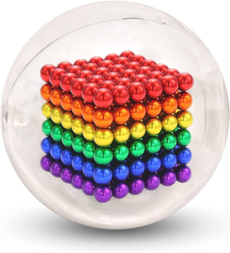 216pc Rainbow 5mm Magnet Balls Fidget Toy for Desk and Stress
