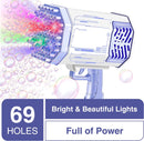 Bazooka Bubble Gun: 69-Hole Automatic Bubble Maker with LED Lights
