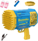 Bazooka Bubble Gun: 69-Hole Automatic Bubble Maker with LED Lights