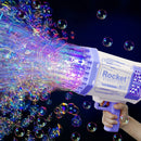 Bazooka Bubble Gun: 69-Hole Automatic Bubble Maker with LED Lights