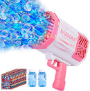 Bazooka Bubble Gun: 69-Hole Automatic Bubble Maker with LED Lights