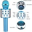 Wireless Karaoke Microphone with LED Lights, 4-in-1 Bluetooth Speaker for Android/iOS